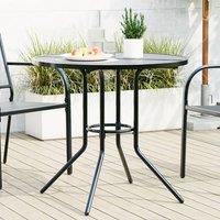 Berkfield Home Patio Table Round Anthracite 80x72.5 cm Powder-coated Steel | Size: 80x72.5 cm