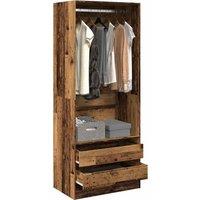 Berkfield Home Wardrobe Old Wood 80x50x200 cm Engineered Wood in Brown | Size: 80 x 50 x 200 cm