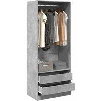 Berkfield Home Wardrobe Concrete Grey 80x50x200 cm Engineered Wood | Size: 80 x 50 x 200 cm