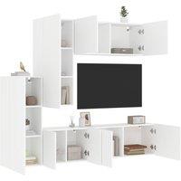 Berkfield Home 5 Piece TV Wall Units White Engineered Wood