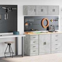 Berkfield Home Garage Cabinets 2 pcs Concrete Grey Engineered Wood