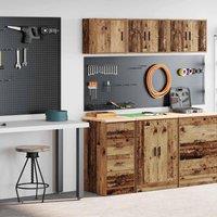 Berkfield Home Garage Cabinets 2 pcs Old Wood Engineered Wood in Brown