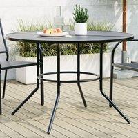 Berkfield Home Patio Table Round Anthracite 110x72.5 cm Powder-coated Steel | Size: 110x72.5 cm