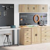 Berkfield Home Garage Cabinets 2 pcs Sonoma Oak Engineered Wood in Brown