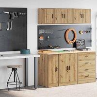 Berkfield Home Garage Cabinets 2 pcs Artisan Oak Engineered Wood in Brown