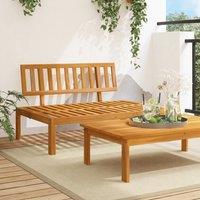 Berkfield Home Garden Pallet Middle Sofa Solid Wood Acacia in Brown