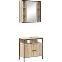 Berkfield Home 2 Piece Bathroom Cabinet Set Sonoma Oak Engineered Wood in Brown
