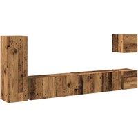 Berkfield Home 5 Piece TV Cabinet Set Wall-mounted Old Wood Engineered Wood