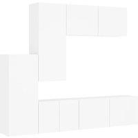 Berkfield Home 5 Piece TV Wall Units White Engineered Wood