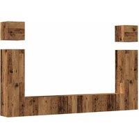 Berkfield Home 6 Piece TV Cabinet Set Wall-mounted Old Wood Engineered Wood in Brown