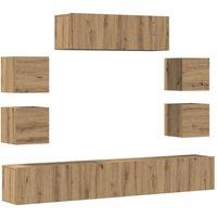 Berkfield Home 7 Piece TV Cabinet Set Wall-mounted Artisan Oak Engineered Wood