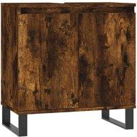 Berkfield Home Bathroom Cabinet Smoked Oak 58x33x60 cm Engineered Wood in Brown | Size: 58 x 33 x 60 cm