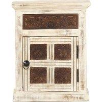Berkfield Home Bedside Cabinet White 40x30x50 cm Solid Mango Wood | Size: 40 x 30 x 50 cm