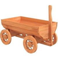 Berkfield Home Decorative Wagon 70x43x54 cm Solid Wood Fir in Brown | Size: 70 x 43 x 54 cm