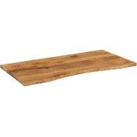 Berkfield Home Desk Top with Curve 110x50x2.5 cm Solid Wood Rough Mango in Brown