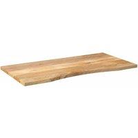 Berkfield Home Desk Top with Curve 110x60x2.5 cm Solid Wood Rough Mango in Brown