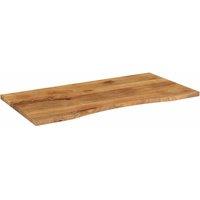Berkfield Home Desk Top with Curve 120x60x2.5 cm Solid Wood Rough Mango in Brown
