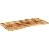 Berkfield Home Desk Top with Curve 120x60x2.5 cm Solid Wood Rough Mango in Brown