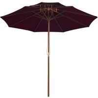 Berkfield Home Double Decker Parasol with Wooden Pole Bordeaux Red 270 cm in Burgundy