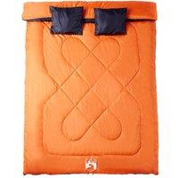 Berkfield Home Double Sleeping Bag with Pillows for Adults Camping 3-4 Seasons in Orange