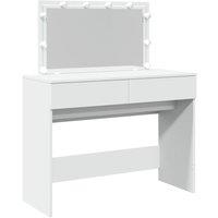 Berkfield Home Dressing Table with LED White 100x40x120 cm | Size: 100 x 40 x 120 cm