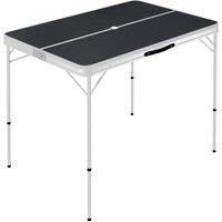 Berkfield Home Folding Camping Table with 2 Benches Aluminium Grey