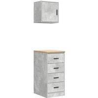 Berkfield Home Garage Cabinets 2 pcs Concrete Grey Engineered Wood