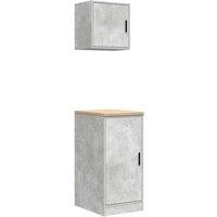 Berkfield Home Garage Cabinets 2 pcs Concrete Grey Engineered Wood