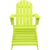 Berkfield Home Garden Adirondack Chair with Ottoman Solid Fir Wood Green in Bright Green