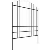 Berkfield Home Garden Fence with Spear Top Steel in Black