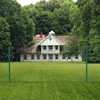 Berkfield Home Wire Mesh Fence with Posts Steel 25x0.5 m Green