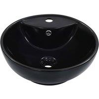 Berkfield Home Wash Basin with Overflow 46.5x18 cm Ceramic Black