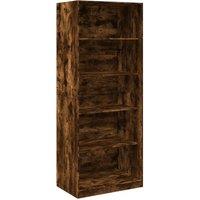 Berkfield Home Wardrobe Smoked Oak 80x50x200 cm Engineered Wood in Brown | Size: 80 x 50 x 200 cm