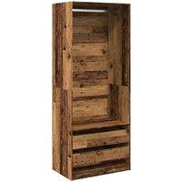 Berkfield Home Wardrobe Old Wood 80x50x200 cm Engineered Wood in Brown | Size: 80 x 50 x 200 cm