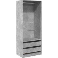Berkfield Home Wardrobe Concrete Grey 80x50x200 cm Engineered Wood | Size: 80 x 50 x 200 cm