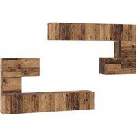 Berkfield Home Wall-mounted Tv Cabinet 8 pcs Old wood Medium 30.5 x 30 x 30 cm in Brown