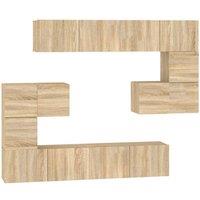 Berkfield Home Wall-mounted TV Cabinet Sonoma Oak Engineered Wood in Brown