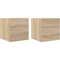 Berkfield Home Wall Mounted TV Cabinets 2 pcs Sonoma Oak 30.5x30x30 cm in Light Oak