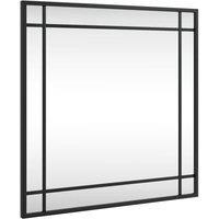 Berkfield Home Wall Mirror Black 50x50 cm Square Iron