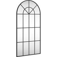 Berkfield Home Wall Mirror Black 50x100 cm Arch Iron