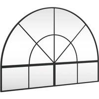 Berkfield Home Wall Mirror Black 100x70 cm Arch Iron