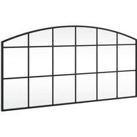 Berkfield Home Wall Mirror Black 100x50 cm Arch Iron