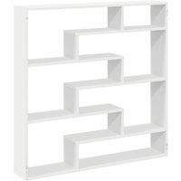 Berkfield Home Wall Cube Shelf 7 Compartments White Engineered Wood