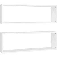 Berkfield Home Wall Cube Shelf 2 pcs White 80x15x26.5 cm Engineered Wood