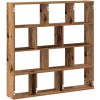 Berkfield Home Wall Cube Shelf 12 Compartments Old Wood Engineered Wood in Brown