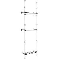 Berkfield Home Telescopic Wardrobe System with Rods & Shelf Aluminium in Silver