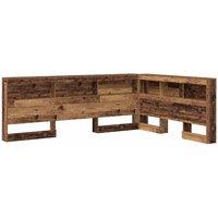Berkfield Home Storage Headboard with Shelf Old wood 140 cm Engineered wood in Brown
