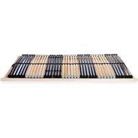 Berkfield Home Slatted Bed Bases 2 pcs with 42 Slats 7 Zones 90x200 cm in Light Tan