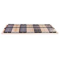 Berkfield Home Slatted Bed Bases 2 pcs with 42 Slats 7 Zones 90x200 cm in Brown
