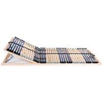 Berkfield Home Slatted Bed Bases 2 pcs with 42 Slats 7 Zones 80x200 cm in Light Oak